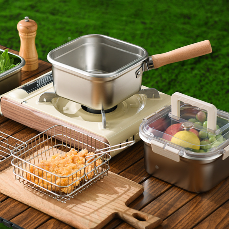 Juego de cocinas para freír multifunción: freidora, cocina, conservación de alimentos frescos y lavado de verduras