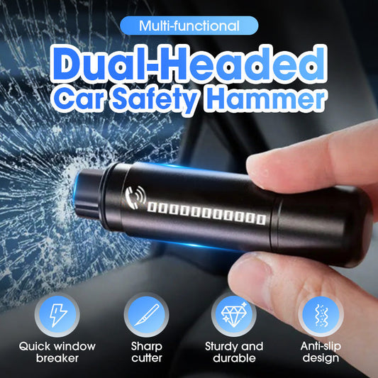 Martillo de seguridad multifuncional de doble cabeza para coches