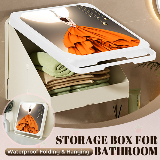 Caja de almacenamiento impermeable plegable y colgante para baño