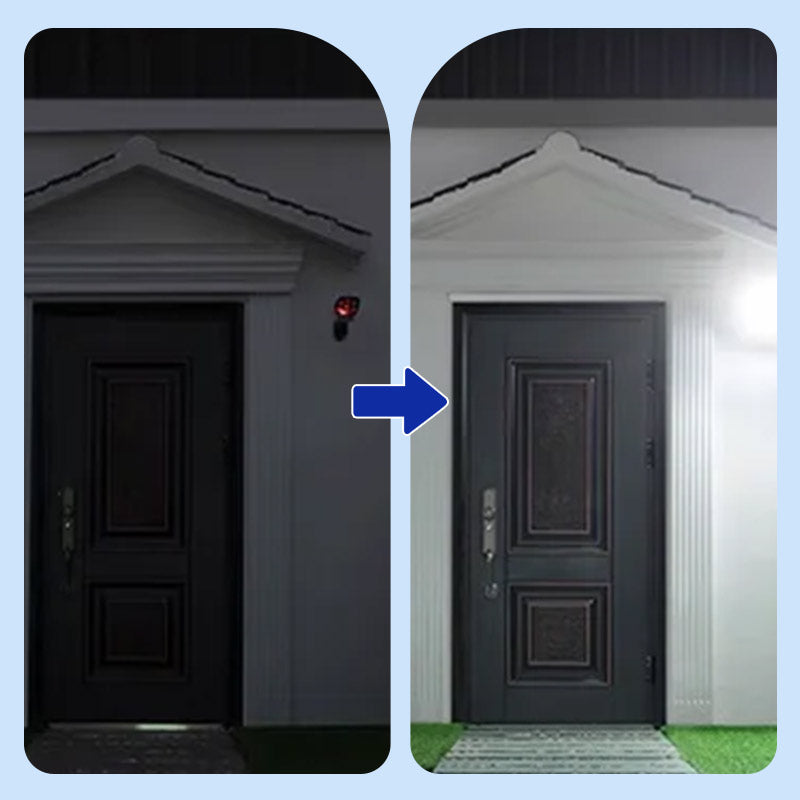 Cámara de seguridad simulada de exterior alimentada por energía solar con luz LED intermitente