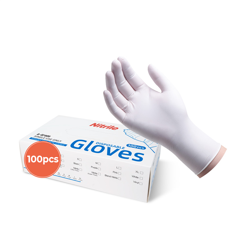 100 guantes desechables de nitrilo aptos para uso alimentario