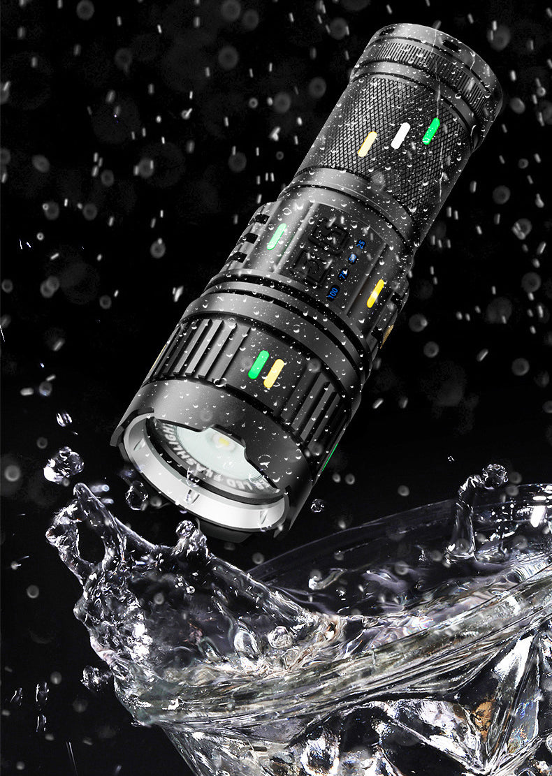 Linterna LED de aluminio, resistente, impermeable y de carga rápida para emergencias