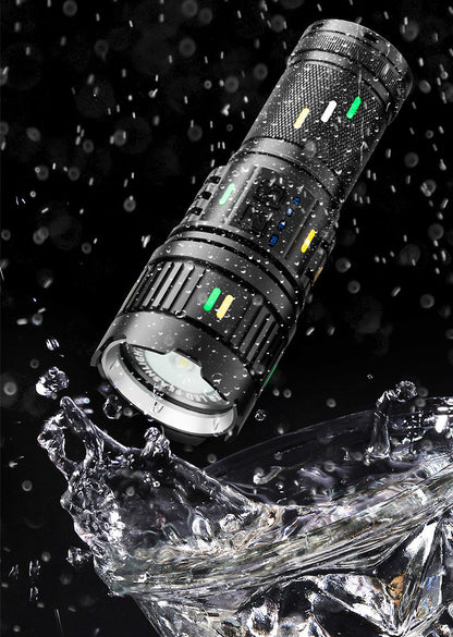 Linterna LED de aluminio, resistente, impermeable y de carga rápida para emergencias
