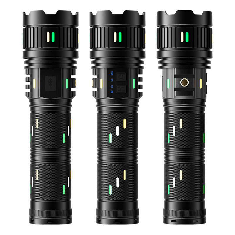 Linterna LED de aluminio, resistente, impermeable y de carga rápida para emergencias