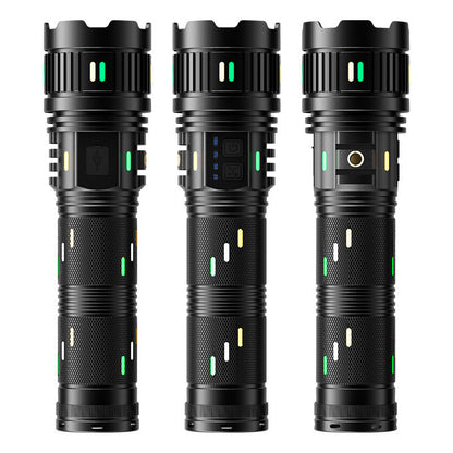Linterna LED de aluminio, resistente, impermeable y de carga rápida para emergencias