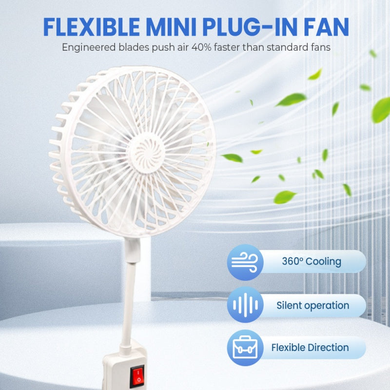Mini Ventilador Enchufable Flexible