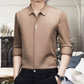 [El mejor regalo para él] Camisa de terciopelo artificial cálida y sin arrugas para hombre en negocios