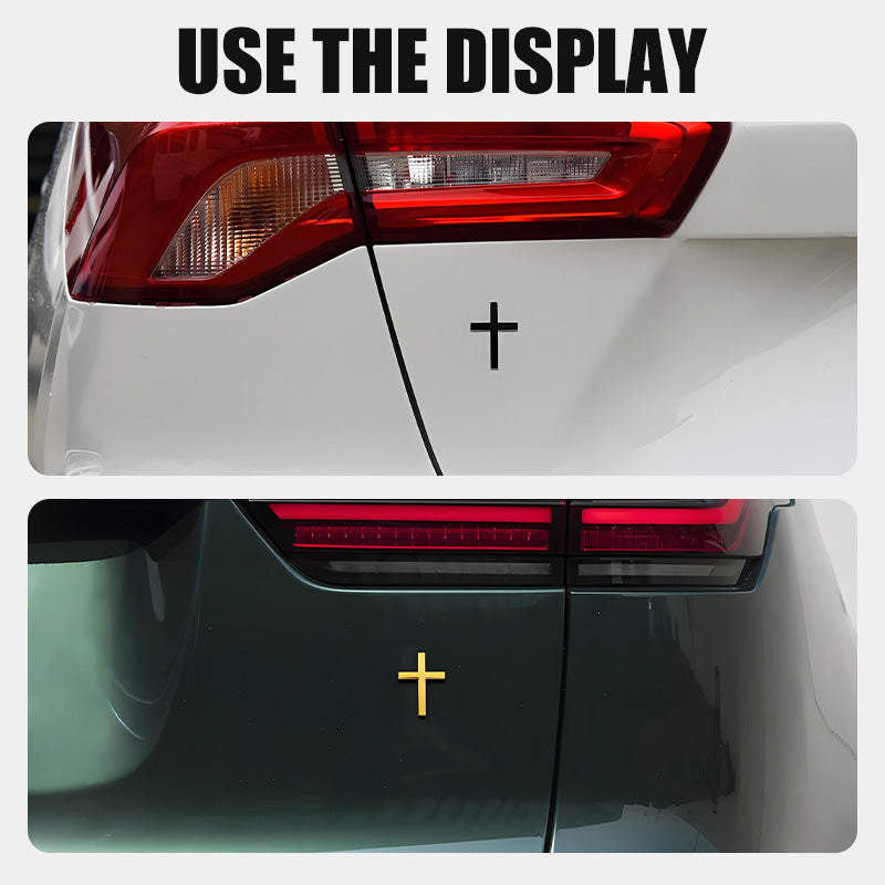 💥 ¡COMPRA 1 Y LLÉVATE 1 GRATIS! 🚗✝️ Pegatinas metálicas con la cruz de Jesucristo: cubiertas autoadhesivas en 3D para arañazos en el coche 🌟