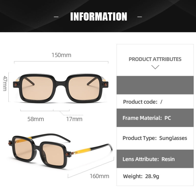Retro Square Sunglasses with UV400 Protection