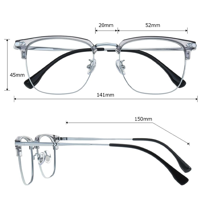 Gafas con Media Montura de Moda