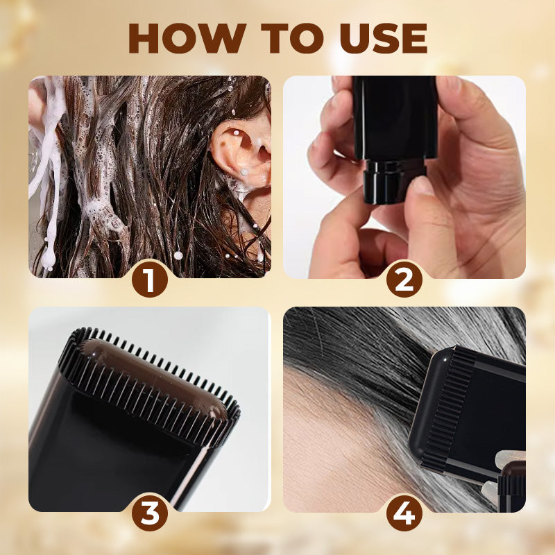 Barra y peine para teñir el cabello de forma instantánea, segura y natural 2 en 1