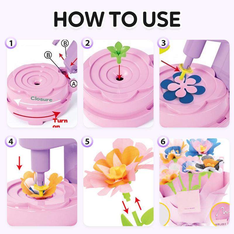 Kit de juguete para hacer ramos de flores DIY para niños