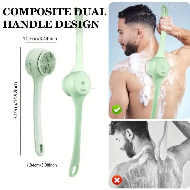 Cepillo de baño exfoliante eléctrico con mango largo