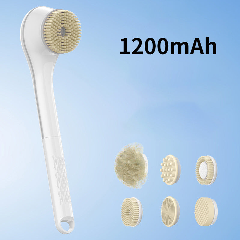 Cepillo de baño exfoliante eléctrico con mango largo