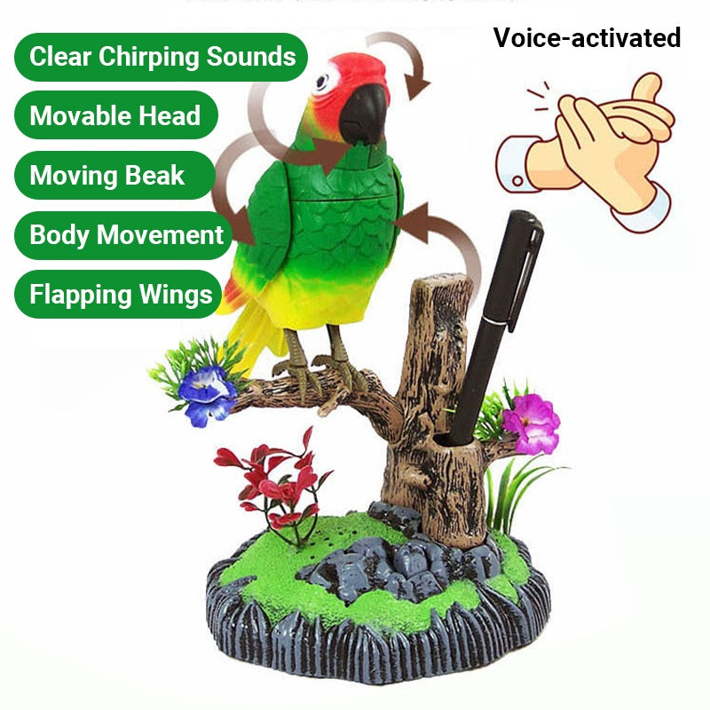 Juguete interactivo de pájaro cantor activado por vo