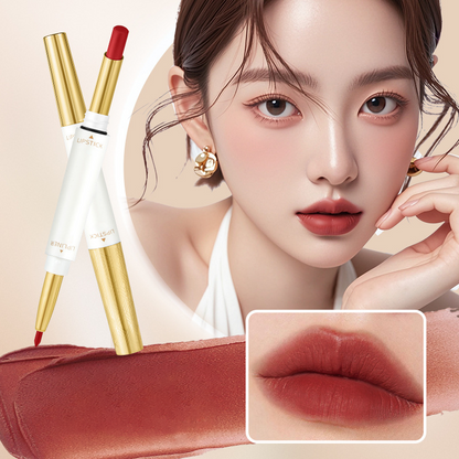 Labial y Delineador de Labios Doble Punta 2 en 1 de Larga Duración