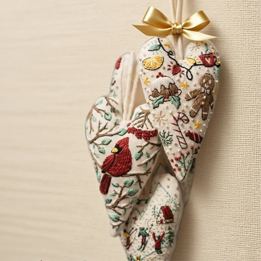 Kit Navideño de Bordado Corazón a Mano