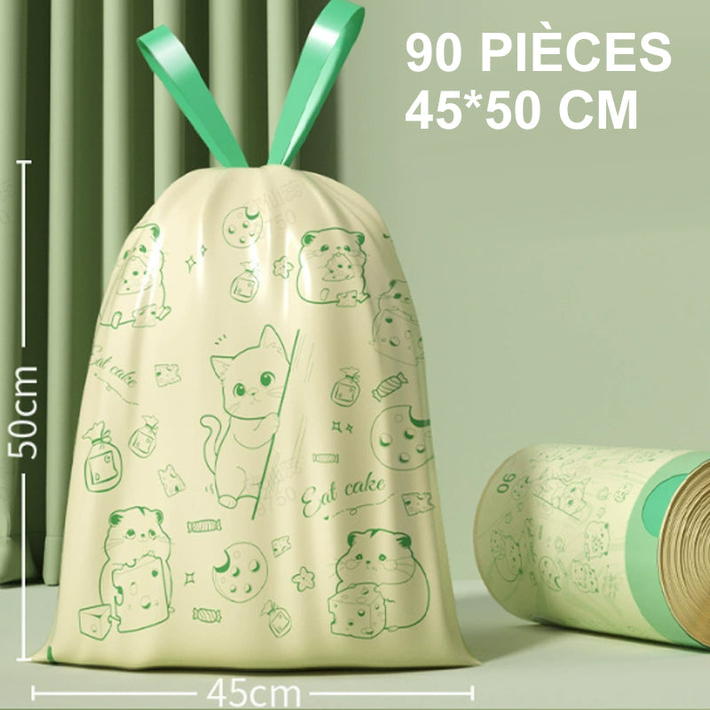Bolsa de basura grande y resistente con cordón