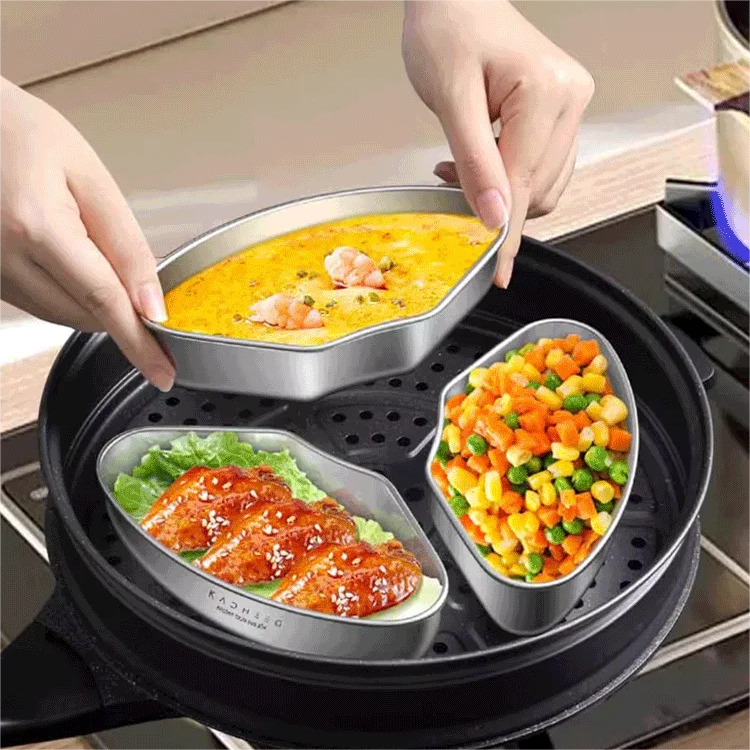 Sartenes festoneadas de acero inoxidable para mesa de vapor