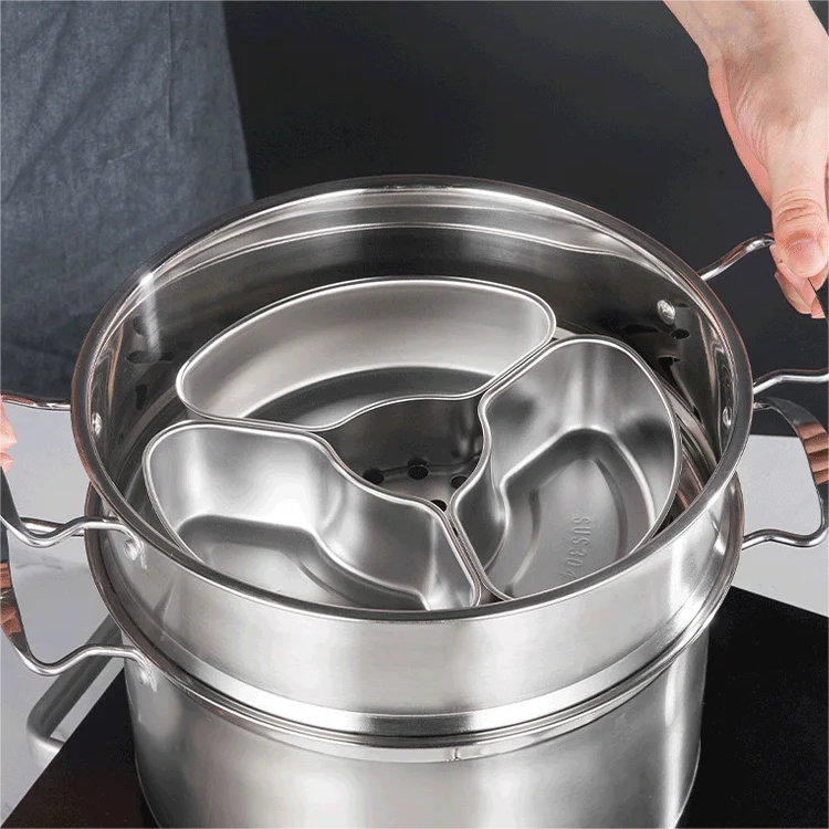 Sartenes festoneadas de acero inoxidable para mesa de vapor