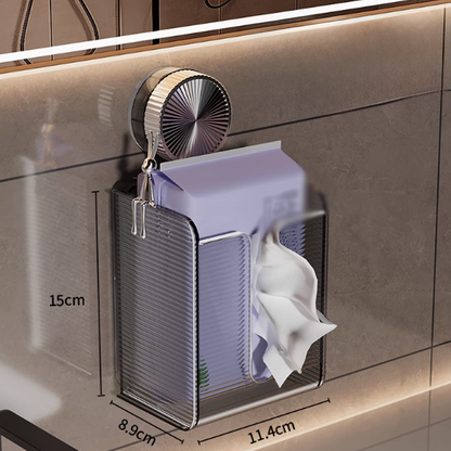 Organizador de Papel Higiénico Transparente con Ventosa para Fijar en la Pared