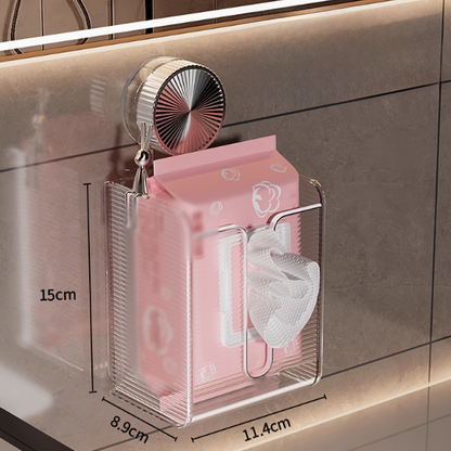 Organizador de Papel Higiénico Transparente con Ventosa para Fijar en la Pared