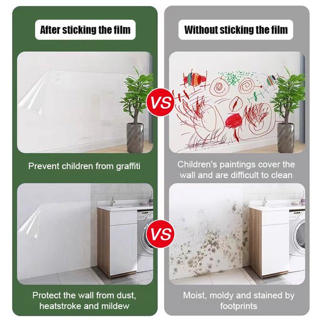 Adhesivo de Pared Transparente e Impermeable con Adhesión Electroestática
