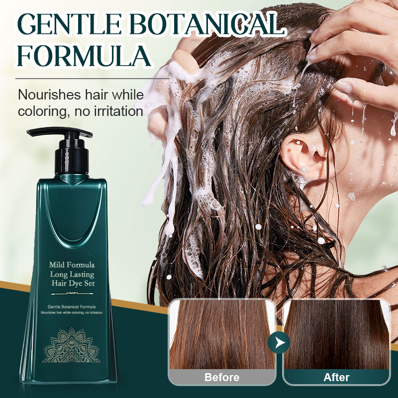 🌈 Set de Tintes para el Cabello de Larga Duración - Cobertura de Canas sin Dañar el Cuero Cabelludo ✨🧴