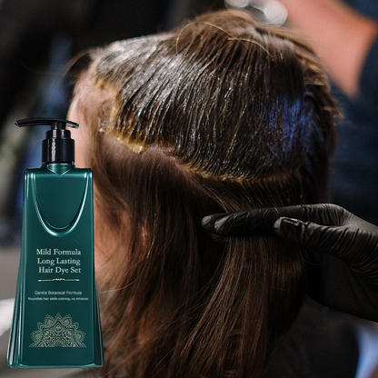 🌈 Set de Tintes para el Cabello de Larga Duración - Cobertura de Canas sin Dañar el Cuero Cabelludo ✨🧴