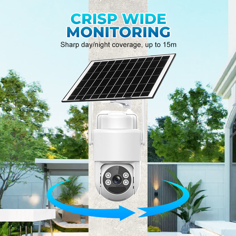 Conjunto de cámaras de seguridad inalámbricas alimentadas por energía solar con alarma