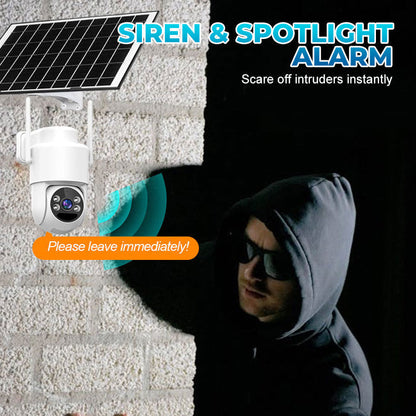 Conjunto de cámaras de seguridad inalámbricas alimentadas por energía solar con alarma