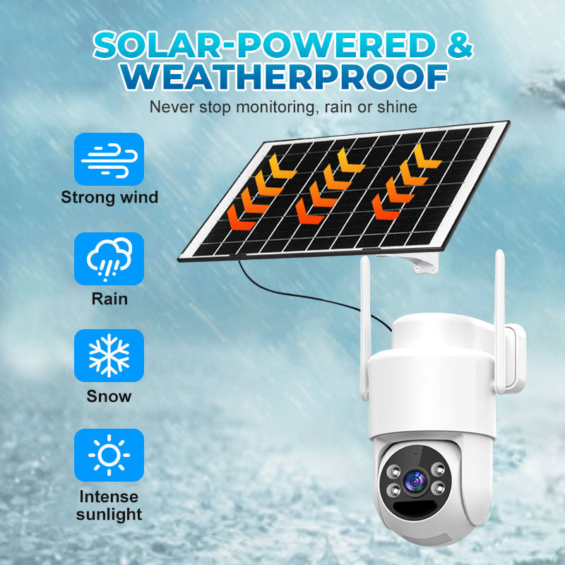 Conjunto de cámaras de seguridad inalámbricas alimentadas por energía solar con alarma