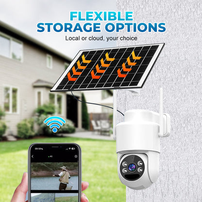 Conjunto de cámaras de seguridad inalámbricas alimentadas por energía solar con alarma
