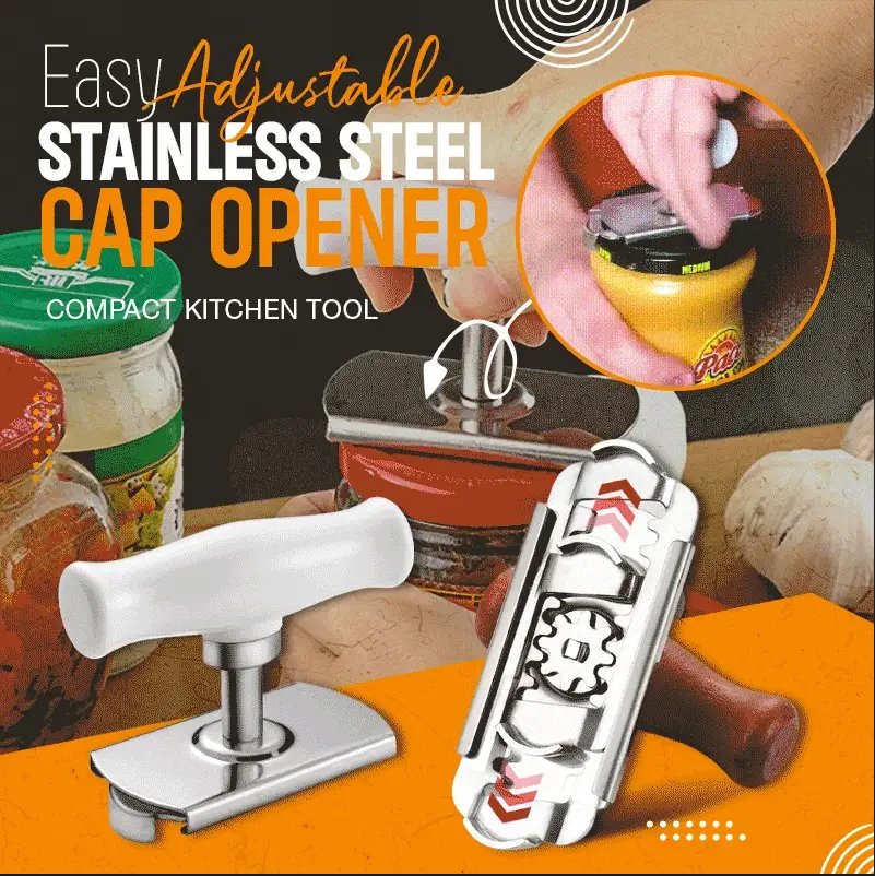 🔩 ¡COMPRA 2 LLEVA 3! ⏳ Abridor de Tapas Ajustable de Acero Inoxidable - Ajuste Automático para Diferentes Tamaños, Fácil de Usar 🍾✨