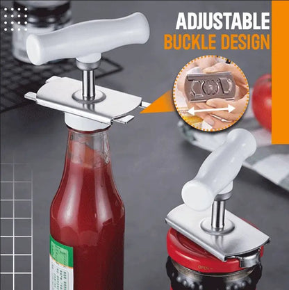 🔩 ¡COMPRA 2 LLEVA 3! ⏳ Abridor de Tapas Ajustable de Acero Inoxidable - Ajuste Automático para Diferentes Tamaños, Fácil de Usar 🍾✨