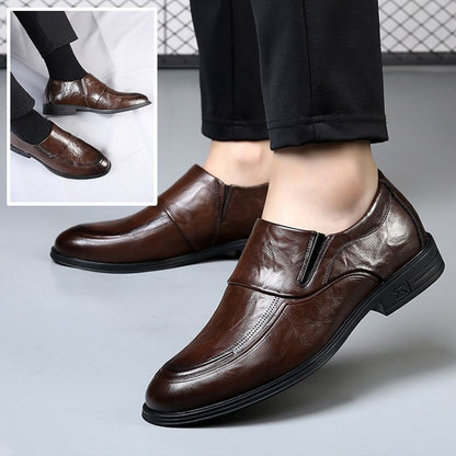 Zapatos de negocios casuales para hombres de cuero de vaca