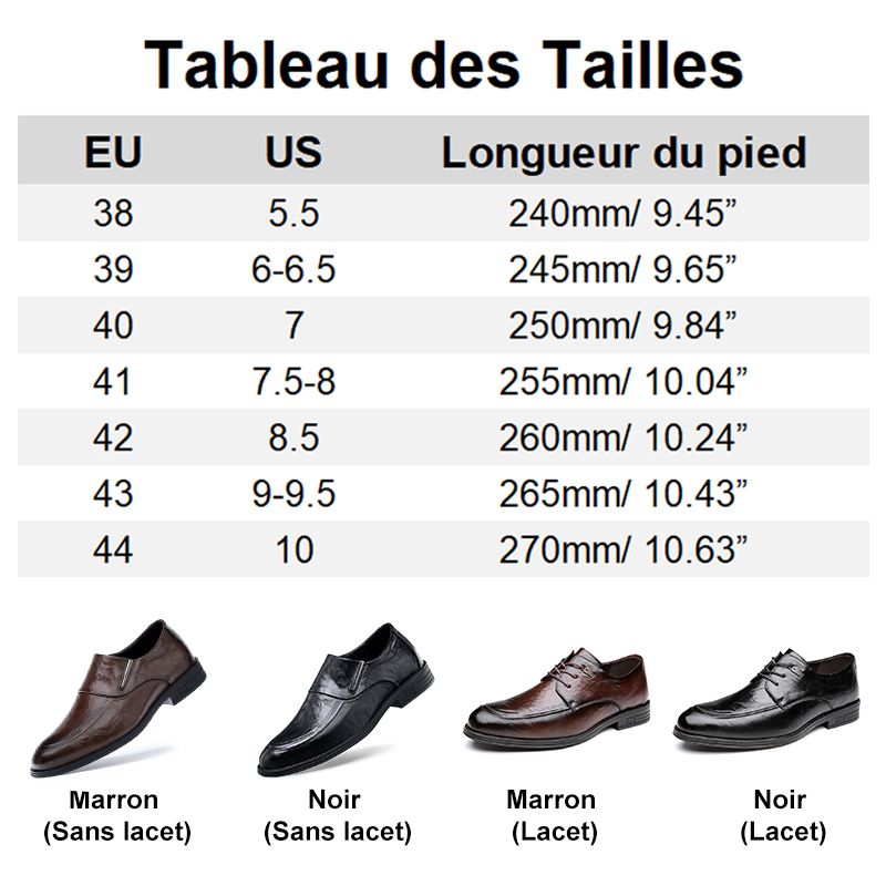 Zapatos de negocios casuales para hombres de cuero de vaca
