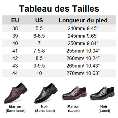 Zapatos de negocios casuales para hombres de cuero de vaca