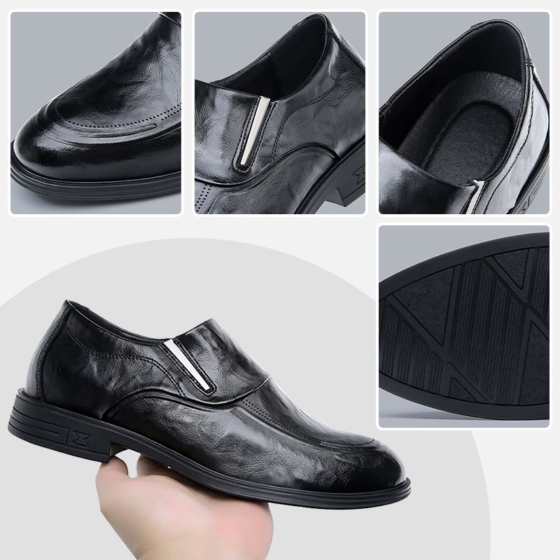 Zapatos de negocios casuales para hombres de cuero de vaca