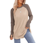 Top Casual de Manga Larga y Cuello Redondo Para Mujeres