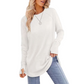 Top Casual de Manga Larga y Cuello Redondo Para Mujeres
