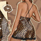 Conjunto Sexy de Bata y Camisón con Estampado de Leopardo