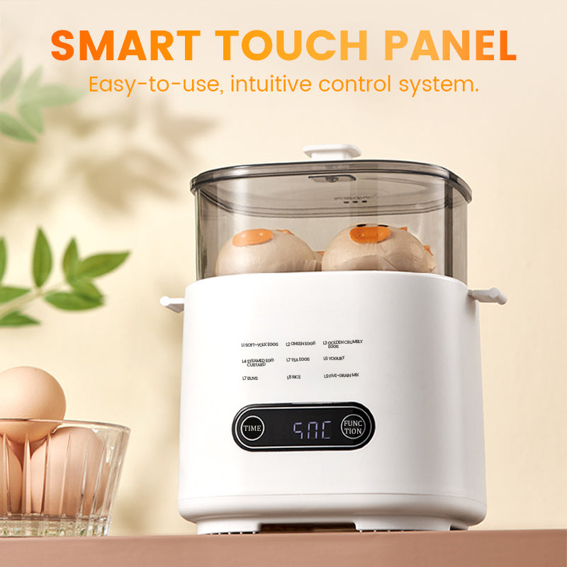 Mini cocedor de huevos multifuncional con panel táctil inteligente
