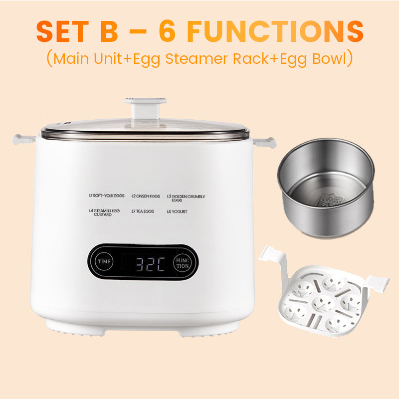 Mini cocedor de huevos multifuncional con panel táctil inteligente