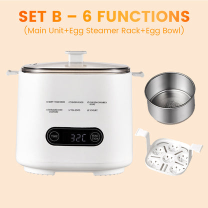 Mini cocedor de huevos multifuncional con panel táctil inteligente