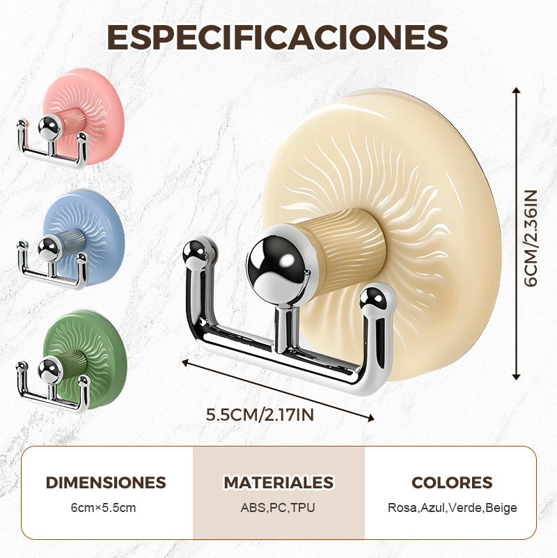 Gancho Doble de Ventosa