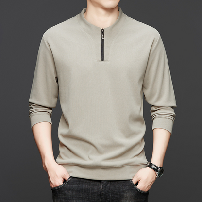 Men's Half-Zip Crew Neck Casual Pullover