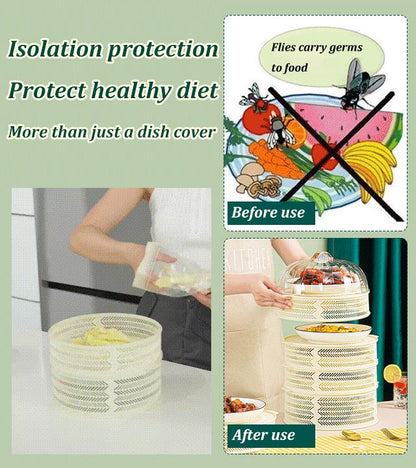 Cubierta para platos hueca multicapa a prueba de polvo y antimosquitos