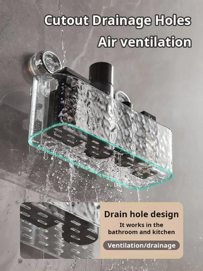 🔥 ÚLTIMO DÍA DE PROMOCIÓN - 50 % DE DESCUENTO 🔥 🛁✨Estante con ventosas y diseño glaciar de estilo lujoso y ligero