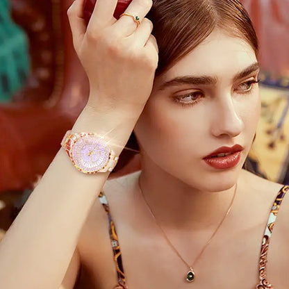 Reloj de Mujer Lujoso con Incrustación de Diamantes